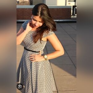 BONGO Black and White Patterned Jrs Dress